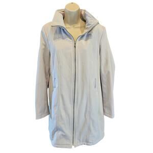 NWT neutral water wind resistant trenchcoat hooded coat MISSING BELT L winter